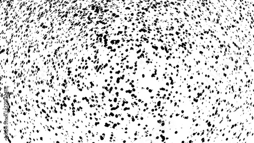 Obraz na plátně Monochrome black and white halftone speckle texture background featuring warped