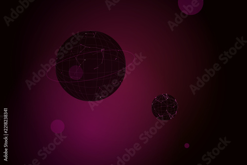 High-Tech Neon Magenta Digital Globe Premium Structure CPC0016