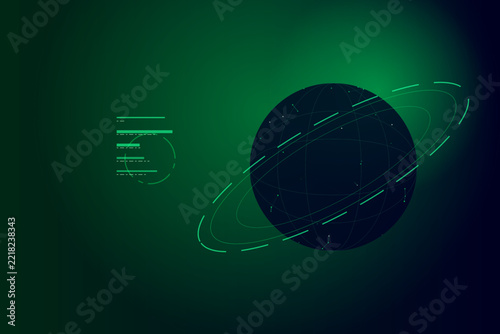 Stunning Matrix Green Digital Globe Premium Art CPC0055