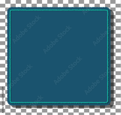 A square blue frame featuring a glowing cyan outline isolated on a transparent background ideal for various digital design projects and creative