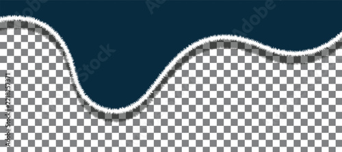 Abstract dark blue wave shape with a clean white border edge isolated on a transparent background for modern graphic design and digital