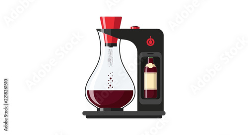 Modern Smart Wine Aerator and Decanter Machine Illustration for Wine Lovers and Connoisseurs