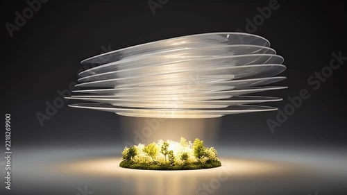 Abstract Digital Art Forms A Mystical Light Illuminates Lush Greenery