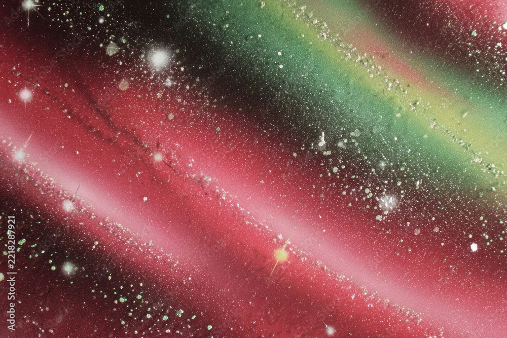 Fototapeta premium Vibrant cosmic illustration with stars and colorful nebulae.