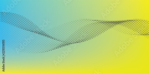 Abstract Halftone Gradient Wave Background With Blue Yellow Green Dotted Modern Design Backdrop