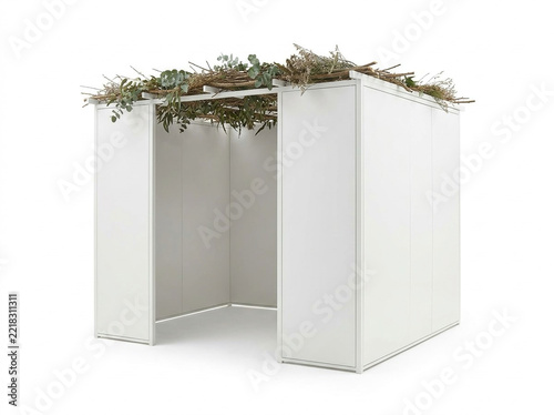 Sukkah Isolated – Traditional Jewish Holiday Shelter, Sukkot Architecture and 3D Design