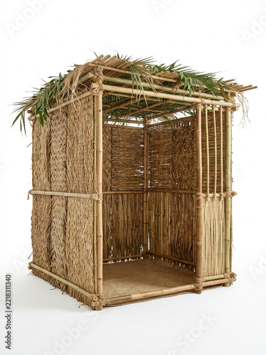 Sukkah Isolated – Traditional Jewish Holiday Shelter, Sukkot Architecture and 3D Design