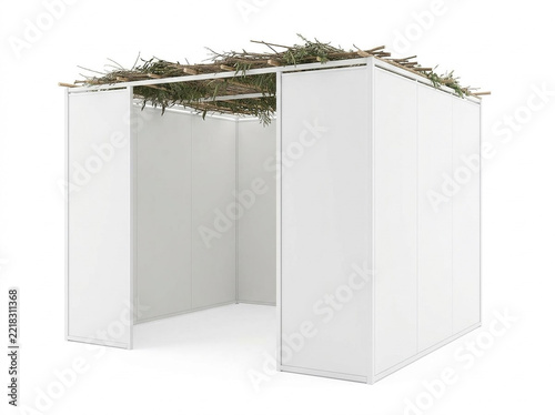 Sukkah Isolated – Traditional Jewish Holiday Shelter, Sukkot Architecture and 3D Design