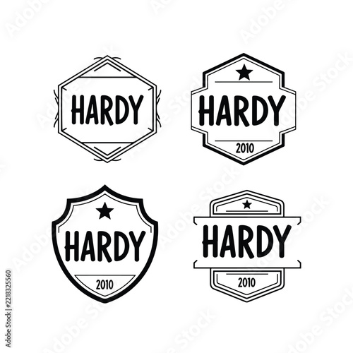 Vintage Hardy Logo Collection in Black and White.