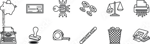 Administration and office tools icon set