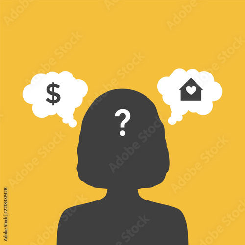 Woman chooses between career and family.