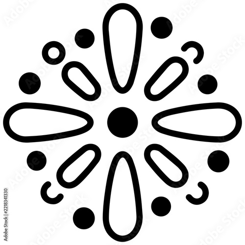 Minimalist Line Art Flower Symbol for Graphic Design