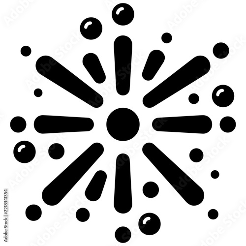 Dynamic Radial Firework Burst Icon with Central Dot