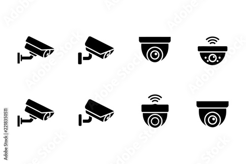 Set of security camera icons