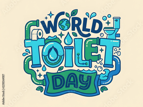World toilet day colorful vector illustration