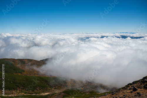 乗鞍岳から望む雲海