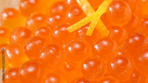 Premium salmon roe ikura in soy marinade