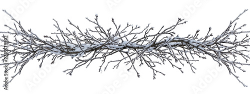 Winter Garland of Twigs and Snow.