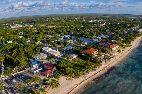 Aerial Drone View of Bodden Town, Cayman Islands