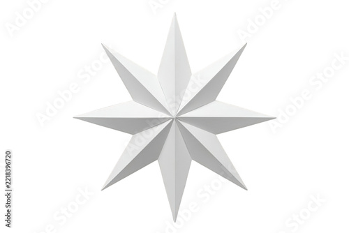 Bright white folded geometric star decorative visual asset