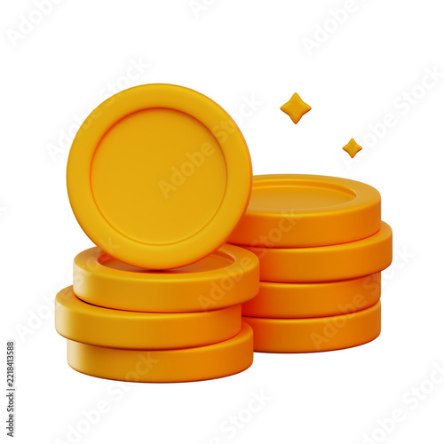 Stack of Gold Coins 3D Icon