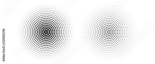 Set of black halftone dots backgrounds. vector