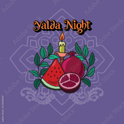 Happy yalda night hand drawing illustration vector