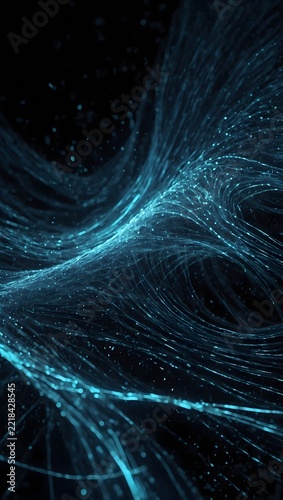 Futuristic Blue Particle Wave with Digital Energy Flow