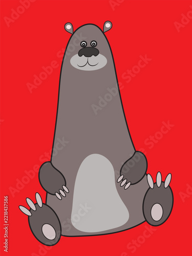A bear in a cartoon line-art style.