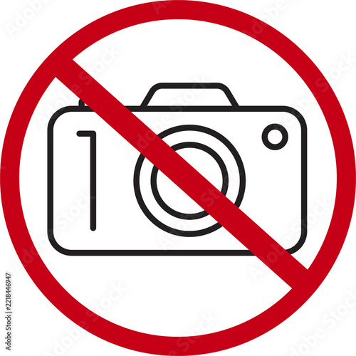 Obraz na plátně No photography allowed camera sign icon isolated on transparent background
