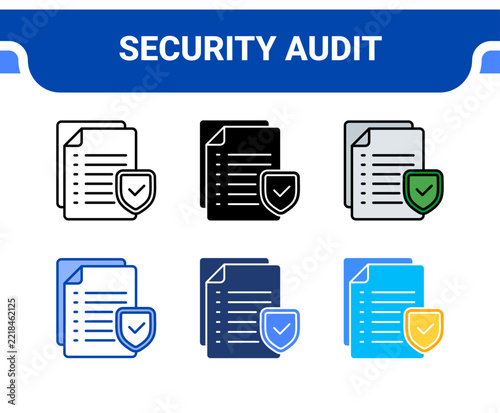 Security Audit Icon Set Multiple Style Collection