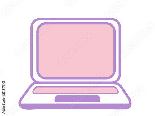 かわいいノートパソコンのアイコンイラスト