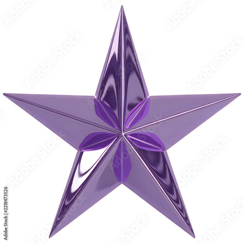 Shiny purple five pointed star icon