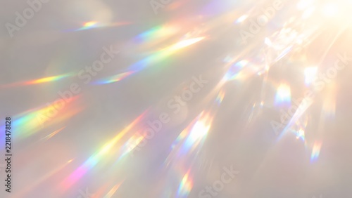Rainbow Prism Sunlight Flare with Crystal Light Leaks Abstract Overlay Background