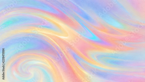 Pastel Holographic Swirl Waves Abstract Iridescent Marbling Texture Background