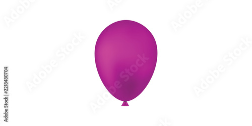 3D glossy purple balloon isolated for party decoration