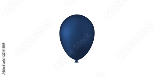 3D glossy navy blue balloon isolated for party decoration