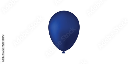 3D glossy blue balloon isolated for party decoration