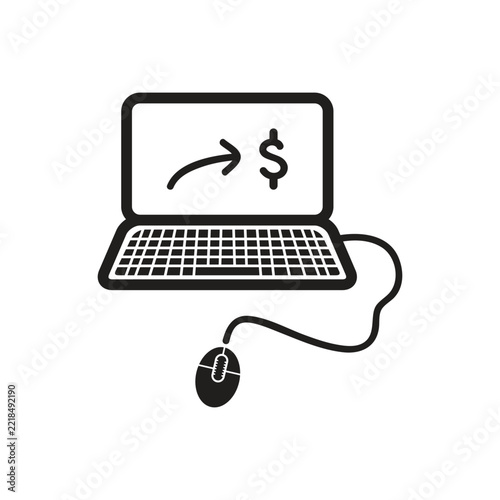 Laptop With Financial Growth Icon