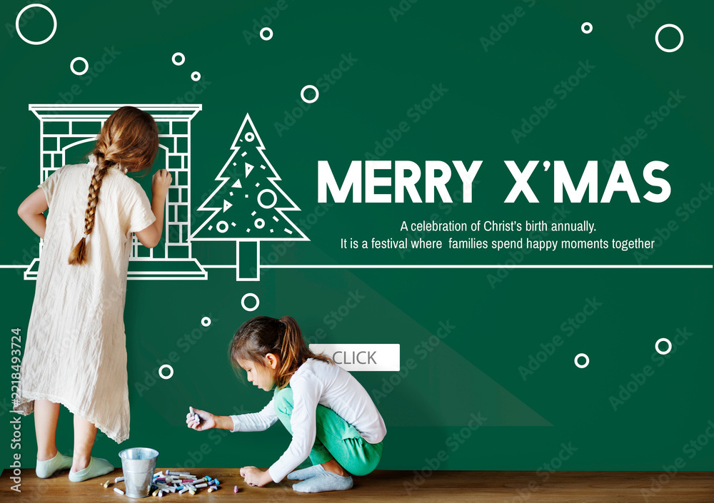 Fototapeta premium Merry Christmas Santa Clause Festive Holiday Concept
