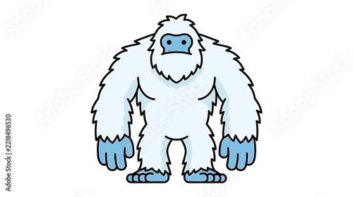 White yeti abominable snowman cartoon