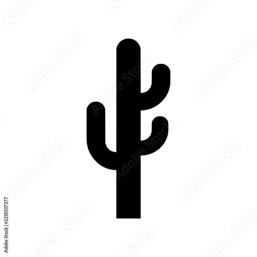 Black saguaro cactus silhouette vector