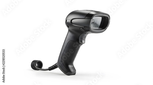 Black handheld barcode scanner for retail checkout and inventory