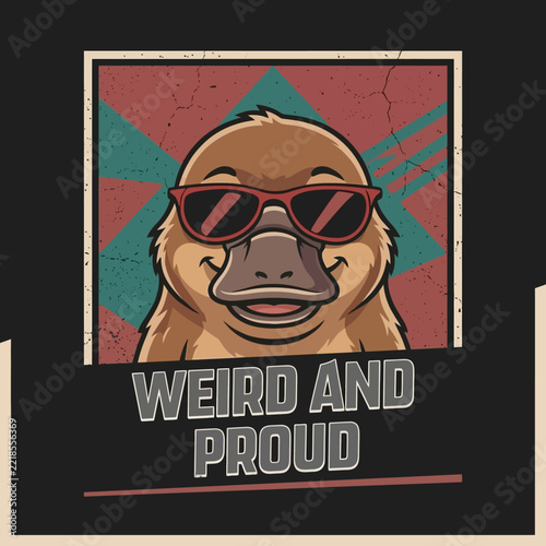 Weird and Proud Retro Character Portrait Illustration Art.