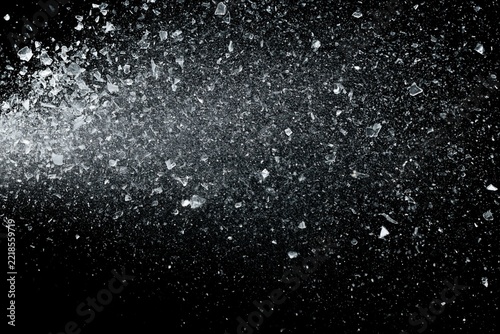 The Shattered Glass Fragments Streaming Across a Dark Midnight Sparkling Cascade