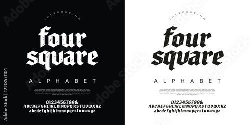 foursquare Vintage Blackletter Display Font With Classic Gothic Typography For Retro Designs
