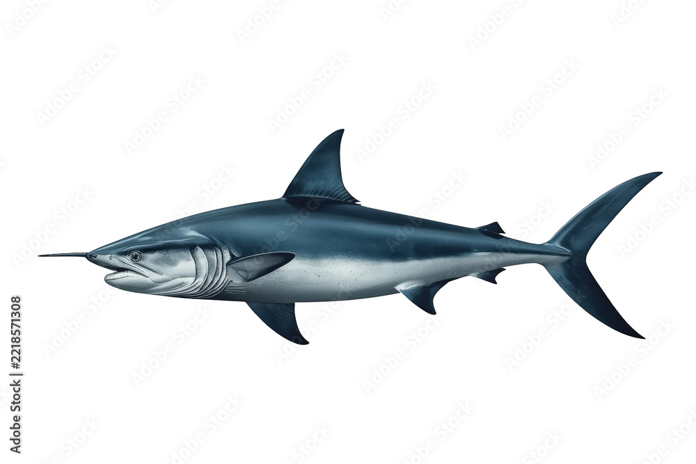 Obraz premium Modern realistic shark captured as a crisp background-free asset