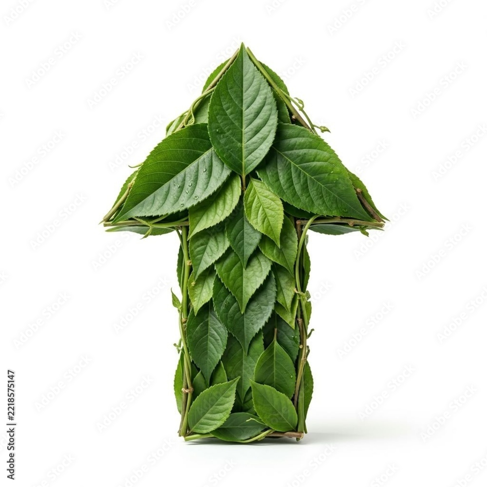 Fototapeta premium Arrow Made With Leaf 