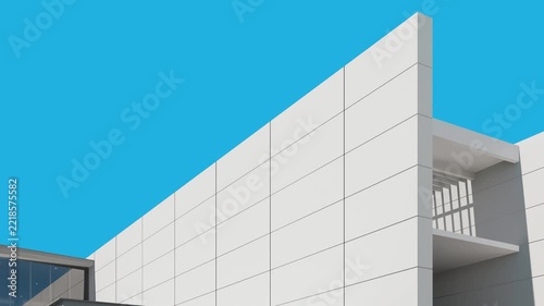 3D render animation of building light and shadows