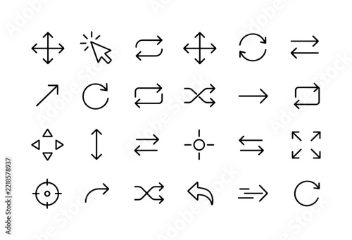Minimalist Outline Arrow Navigation Pointer Cursor Interface Icon